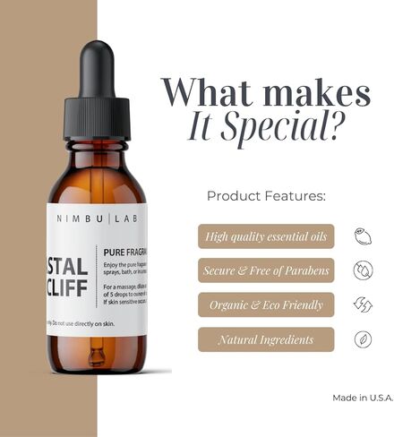 عطر كوستال كليف - زيت ناشر، زيت عطري للفنادق، حمضيات، مسحوق، خشب الصندل، المسك الداكن، أفضل مزيج من الزيوت العطرية للناشرين، زيت عطري (.5 أونصة/14.8 مل) - شموع إيزابيل in Kuwait