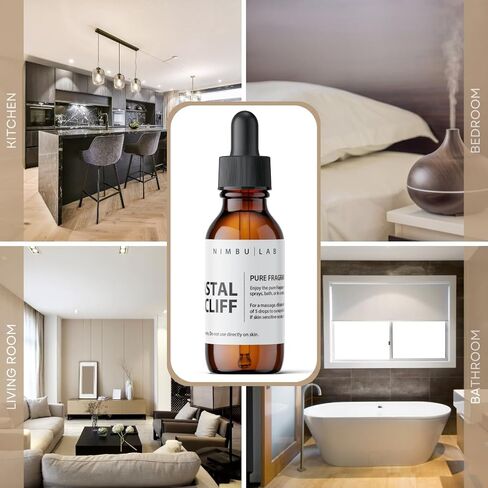 عطر كوستال كليف - زيت ناشر، زيت عطري للفنادق، حمضيات، مسحوق، خشب الصندل، المسك الداكن، أفضل مزيج من الزيوت العطرية للناشرين، زيت عطري (.5 أونصة/14.8 مل) - شموع إيزابيل in Kuwait