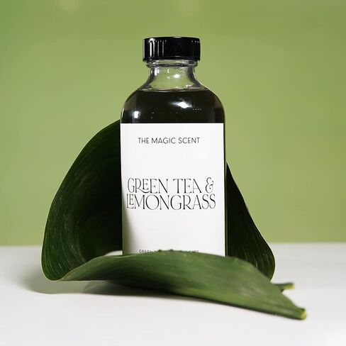 الرائحة السحرية - زيوت عطرية طبيعية بالكامل للعلاج بالرائحة العطرية، زيت عطري ممتاز لموزع الروائح العطرية والزيوت العطرية الآمنة والمهدئة لموزعات الرائحة الرائعة والشاي الأخضر وعشب الليمون، 200 مل in Kuwait