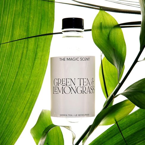 الرائحة السحرية - زيوت عطرية طبيعية بالكامل للعلاج بالرائحة العطرية، زيت عطري ممتاز لموزع الروائح العطرية والزيوت العطرية الآمنة والمهدئة لموزعات الرائحة الرائعة والشاي الأخضر وعشب الليمون، 200 مل in Kuwait