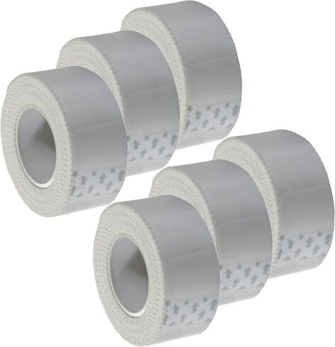 Cloth Medical First Aid Surgical Tape 1" x 10 Yards [Pack of 6 Rolls] Lightweight Breathable Silk-Like Microporous Self Adhesive Latex Free Hypoallergenic Bandage and Wound Dressing Tape (6) in Saudi Arabia