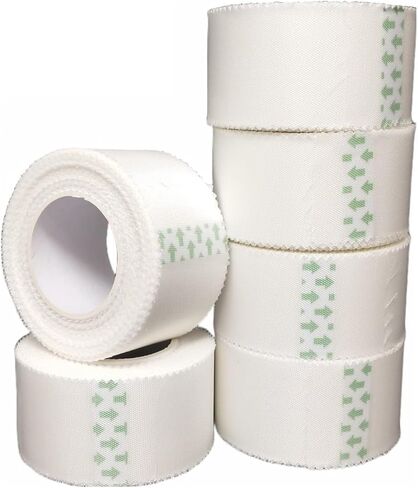 Cloth Medical First Aid Surgical Tape 1" x 10 Yards [Pack of 6 Rolls] Lightweight Breathable Silk-Like Microporous Self Adhesive Latex Free Hypoallergenic Bandage and Wound Dressing Tape (6) in Saudi Arabia