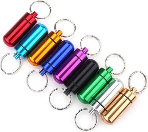 9pcs Mini Pill Box Holder Waterproof Aluminum Medicine Pill Case Organizer with Keychain Outdoor in Saudi Arabia