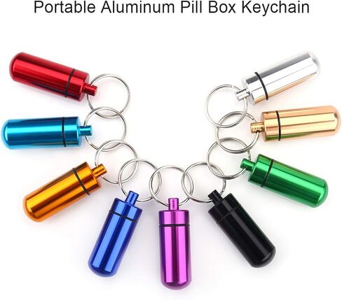 9pcs Mini Pill Box Holder Waterproof Aluminum Medicine Pill Case Organizer with Keychain Outdoor in Saudi Arabia
