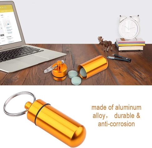9pcs Mini Pill Box Holder Waterproof Aluminum Medicine Pill Case Organizer with Keychain Outdoor in Saudi Arabia