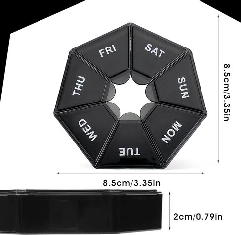 WLLHYF 7 Day Pill Box Travel Small Pill Organizer Case Portable Pill Container Daily Pill Holder Medicine Planner Dispense Boxes Vitamin Holder for Vitamin Medicine Fish Oil Supplements in Saudi Arabia
