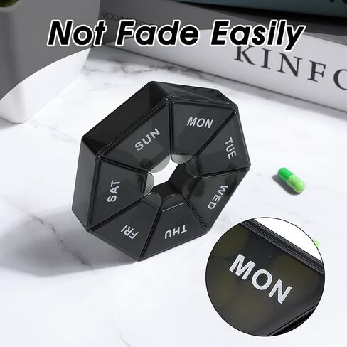WLLHYF 7 Day Pill Box Travel Small Pill Organizer Case Portable Pill Container Daily Pill Holder Medicine Planner Dispense Boxes Vitamin Holder for Vitamin Medicine Fish Oil Supplements in Saudi Arabia