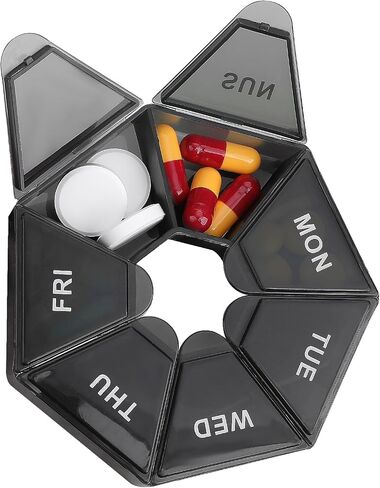 WLLHYF 7 Day Pill Box Travel Small Pill Organizer Case Portable Pill Container Daily Pill Holder Medicine Planner Dispense Boxes Vitamin Holder for Vitamin Medicine Fish Oil Supplements in Saudi Arabia
