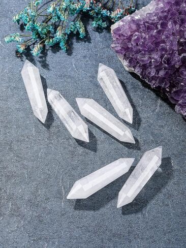CrystalTears واضح الكوارتز الكريستال نقطة العصا بلورات الشفاء الطبيعية برج الأحجار الكريمة الأوجه الصخور الكوارتز الكريستال شريط المنشور لريكي شفاء التأمل تخفيف القلق الكريستال هدية العلاج ديكور in Kuwait