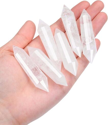 CrystalTears واضح الكوارتز الكريستال نقطة العصا بلورات الشفاء الطبيعية برج الأحجار الكريمة الأوجه الصخور الكوارتز الكريستال شريط المنشور لريكي شفاء التأمل تخفيف القلق الكريستال هدية العلاج ديكور in Kuwait