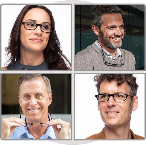 نظارات قراءة مغناطيسية من كليك (إطارات طويلة)، قارئات كمبيوتر، عدسة قابلة للاستبدال، أصلية طويلة، (أسود، تكبير 1.25) in Kuwait