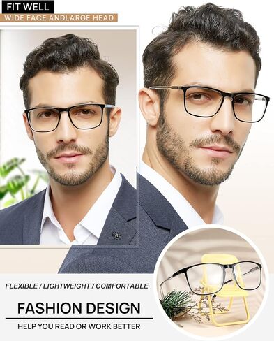 نظارات قراءة MARE AZZURO خفيفة الوزن للرجال مصممة للقراء 1.0 1.25 1.5 1.75 2.0 2.25 2.5 2.75 3.0 3.5 4.0 5.0 6.0 in Kuwait