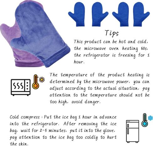 Hot and Cold Hand Therapy Gloves, Hand Ice Pack, Ice and Heat Therapy Pain Relieving Mittens | Microwavable and Freezable, Arthritis, Finger and Hand Injuries, and Carpal Tunnel (Purple) in Kuwait