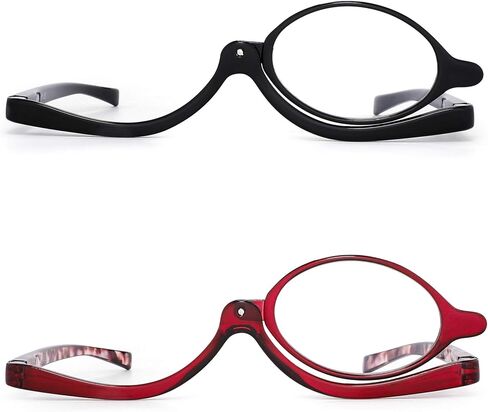 JM 2 Pairs Makeup Reading Glasses Magnifying Flip Down Cosmetic Readers for Women +2.5 in Kuwait