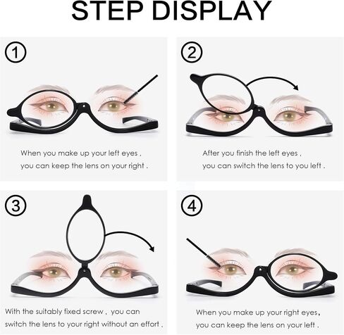 JM 2 Pairs Makeup Reading Glasses Magnifying Flip Down Cosmetic Readers for Women +2.5 in Kuwait