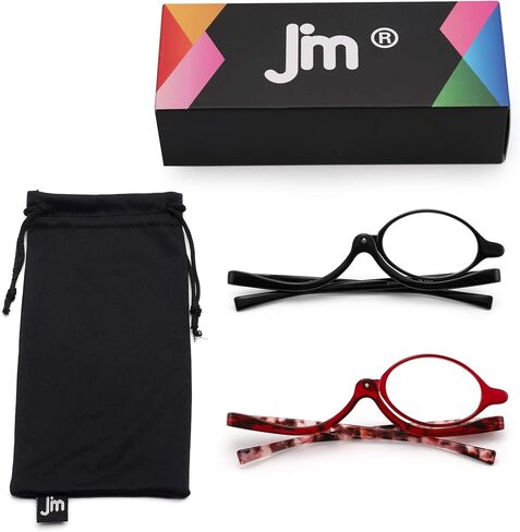 JM 2 Pairs Makeup Reading Glasses Magnifying Flip Down Cosmetic Readers for Women +2.5 in Kuwait