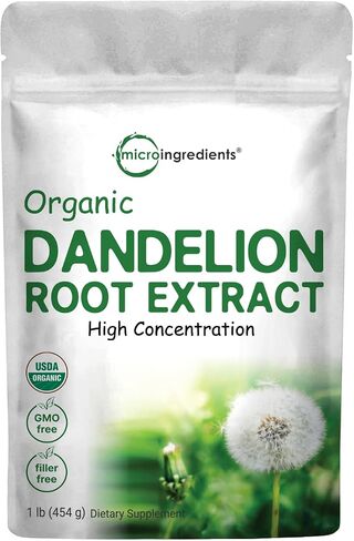 Micro Ingredients Sustainably US Grown, Organic Dandelion Root Tea Powder, Pure Dandelion Supplement, 1 Pound (16 Ounce, 1 Year Supply) in Saudi Arabia