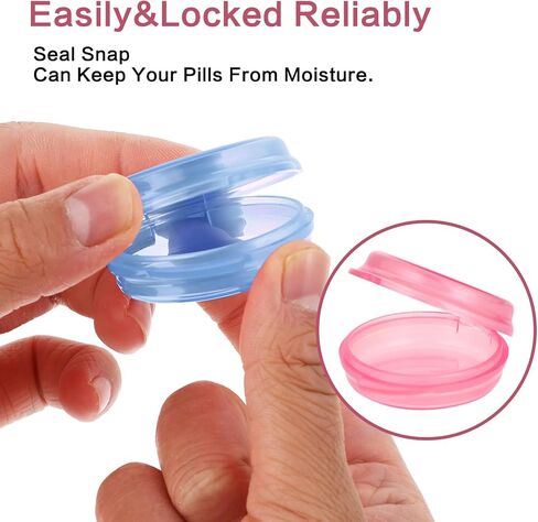 صندوق تنظيم حبوب الدواء الصغيرة من دبليو ال اتش واي اف، 5 قطع من حافظة حبوب الدواء الصغيرة المحمولة للسفر، منظم ادوية شفاف دائري حاوية فيتامين للسفر في الهواء الطلق in Kuwait