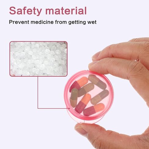 صندوق تنظيم حبوب الدواء الصغيرة من دبليو ال اتش واي اف، 5 قطع من حافظة حبوب الدواء الصغيرة المحمولة للسفر، منظم ادوية شفاف دائري حاوية فيتامين للسفر في الهواء الطلق in Kuwait