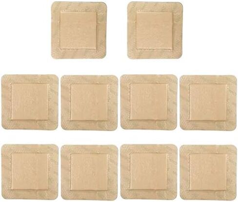 تضميد رغوة السيليكون من لوتفانسي، 4 × 4 بوصة (2.5 بوصة × 2.5 بوصة)، 10 قطع، تضميد الجروح اللاصق مع الحدود، تقرحات السرير، وسادات ضمادات قرحة الضغط، ماصة للغاية، مقاومة للماء in Saudi Arabia