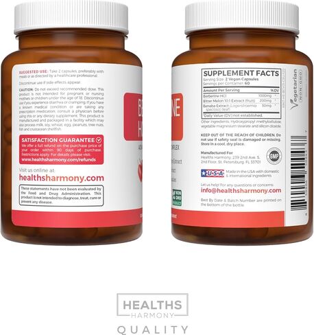Berberine Supplement (Non-GMO & Vegetarian) Berberine HCL Plus Bitter Melon & Banaba Leaf Extract Capsules - Berberine 500mg Each, 1000mg Per Serve - AMPK Metabolic Activator - 60 Caps (No Pills) in Kuwait