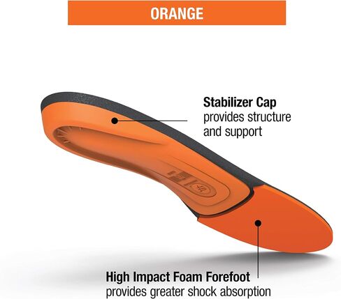 Superfeet All-Purpose High Impact Support Insoles (Orange) - Trim-To-Fit Orthotic Arch Support Shoe Inserts - Professional Grade - Men 15.5-17 in Kuwait