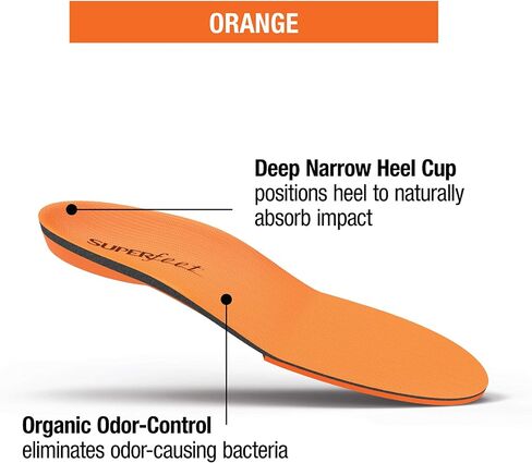 Superfeet All-Purpose High Impact Support Insoles (Orange) - Trim-To-Fit Orthotic Arch Support Shoe Inserts - Professional Grade - Men 15.5-17 in Kuwait