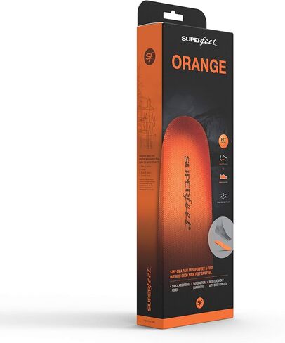 Superfeet All-Purpose High Impact Support Insoles (Orange) - Trim-To-Fit Orthotic Arch Support Shoe Inserts - Professional Grade - Men 15.5-17 in Kuwait