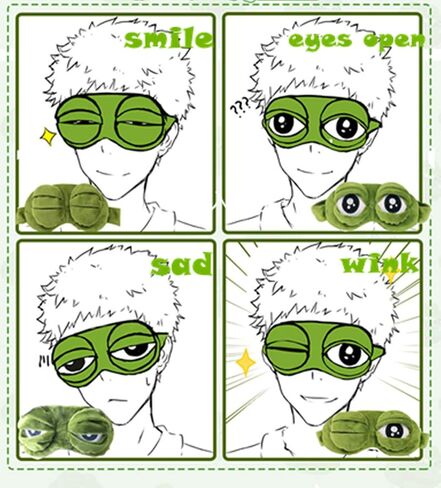 Cute Green Frog Funny Eye Masks for Adults Kids Funny Blindfold with Eyes Open Sleep Mask Sleep Mask for Sleeping in Kuwait