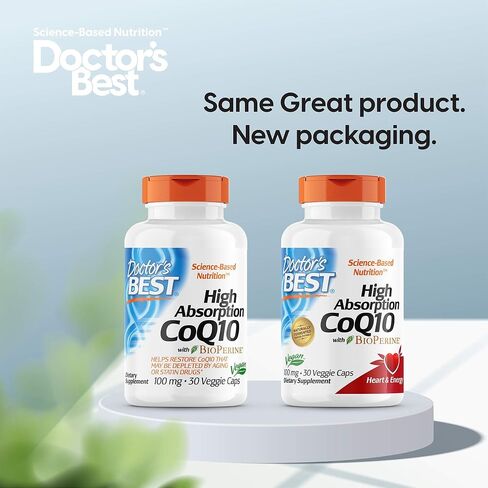 Doctor's Best High Absorption CoQ10 with BioPerine, Vegan, Gluten Free, Naturally Fermented, Heart Health & Energy Production, 100 mg 60 Veggie Caps in Saudi Arabia