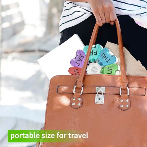 منظم حبوب الدواء تالفولك إم، صندوق دواء أسبوعي لمدة 7 أيام مرة واحدة في اليوم، حاوية تخزين علبة الفيتامينات اليومية، حامل حبوب محمول صديق لالتهاب المفاصل (ملون) in Kuwait