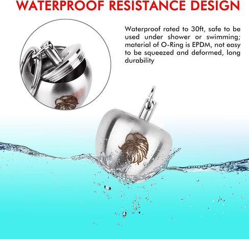 علبة مفاتيح من التيتانيوم، القطر الداخلي 1.5 سم، حامل سلسلة مفاتيح لأدفيل ونيترو خفيفة الوزن للغاية حبوب منع الحمل EDC مع تنين مقاوم للماء 9.0 م in Kuwait