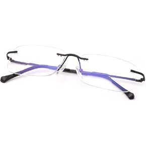 Rimless Clear Bifocal Reading Glasses Blue Light Blocking Readers for Men and Women Unisex Eyewear Far Near Dual-Use Lightweight Magnifying Anti Glare UV Digital Reduce Eyestrain Fashion Eyeglasses in Saudi Arabia