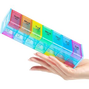 Extra Large Weekly Pill Organizer - 2 Times a Day Pill Box Case, AM PM Pill Organizer 7 Day, Jumbo Pill Container for Supplements Big Pill Holder Twice A Day, XL Daily Medicine Organizer for Vitamins