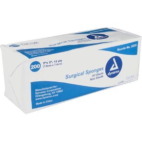 Dynarex Gauze Sponge Non-Sterile 3X3 12PLY 200 ea