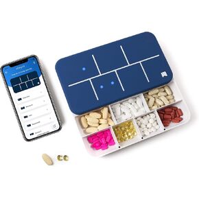 Monthly Pill Organizer by Ellie | Organize Pills in Seconds | Alarm & Phone Notification | Caregiver Notifications | Lights Indicate Which Pills to Take and How Many in Saudi Arabia