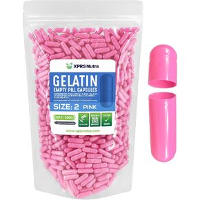 XPRS Nutra Size 2 Empty Capsules - 100 Count Empty Gelatin Capsules - Empty Pill Capsules - DIY Capsule Filling - Pure Bovine Pill Capsules Empty Gel Caps (Black/Red) in Saudi Arabia