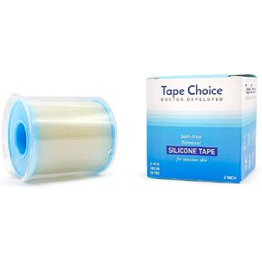 TapeChoice Clear Hypoallergenic Silicone Tape 2 Inch Wide (5.0ydx2.0in)