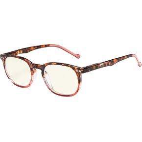 Eyekepper Blue Light Filter Reading Glasses for Women Men Reading Computer Screen Glare Blocking Vintage Small Frame Digital Readers,Transparent,+1.75