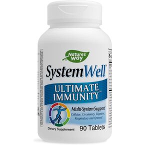 Nature's Way Systemwell الدعم النهائي للمناعة متعدد الأنظمة* مع فيتامينات C وA وD والزنك والسيلينيوم، 180 قرصًا