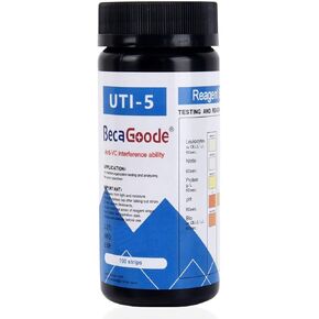 شرائط اختبار البول السريع من BecaGoode، 5 معلمات، شرائط اختبار UTI/شرائط اختبار عدوى المسالك البولية - 100 قطعة in Kuwait