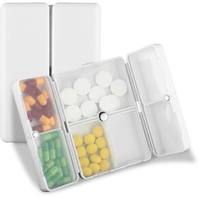 سيبا 1 قطعة منظم حبوب منع الحمل صندوق حاويات السفر ملصقات ملحق صغير قابل للطي 7 أيام مقصورات أغطية داخلية أسبوعية محمولة قابلة للطي صغيرة موزع الأدوية الشخصية جيب السفر (أبيض) in Kuwait