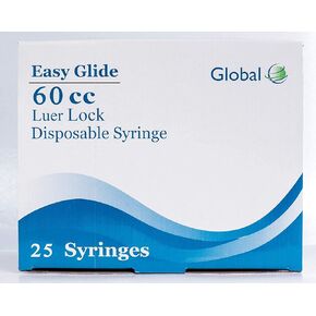 60cc Luer Lock Sterile Syringe, No Needle, 25 Count in Kuwait