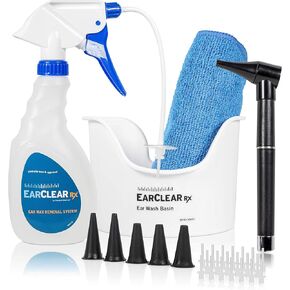 مجموعة تنظيف الأذن من Nuance Medical EarClear Rx - مجموعة رؤوس مرنة مع قلم منظار الأذن وحوض و20 نصيحة للاستعمال مرة واحدة ومنشفة من الألياف الدقيقة in Kuwait