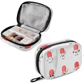 Sloth Pill Cases Bag Green Palm Tree Vitamin Pill Box Organizers 7 Day Medicine Container Case Supplement Holder