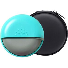 Pill Cases Travel Pill Organizer Portable Small Pill Box for Purse Cute Round Medicine Container for Pills Fish Oil Vitamine Supplements (Blue+Bag)