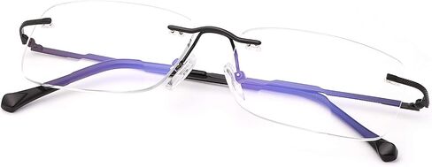 Rimless Clear Bifocal Reading Glasses Blue Light Blocking Readers for Men and Women Unisex Eyewear Far Near Dual-Use Lightweight Magnifying Anti Glare UV Digital Reduce Eyestrain Fashion Eyeglasses in Saudi Arabia