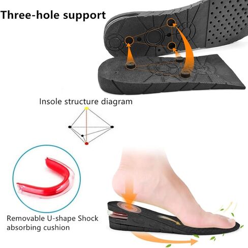 2-Layer Height Increase Insoles for Men, Shoe Height Inserts to Make You Taller, Multi-Layer Invisible Boosting Lifts Soles for Women Kit with Air Cushion Heel Height 1.7 inch in Saudi Arabia