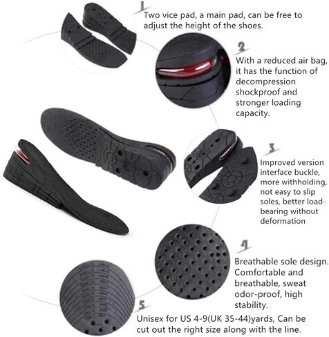 2-Layer Height Increase Insoles for Men, Shoe Height Inserts to Make You Taller, Multi-Layer Invisible Boosting Lifts Soles for Women Kit with Air Cushion Heel Height 1.7 inch in Saudi Arabia