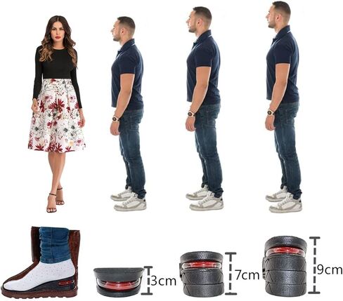 2-Layer Height Increase Insoles for Men, Shoe Height Inserts to Make You Taller, Multi-Layer Invisible Boosting Lifts Soles for Women Kit with Air Cushion Heel Height 1.7 inch in Saudi Arabia
